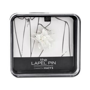 the Gift Mens Flower Pin Brooche, Off-White, NWT
